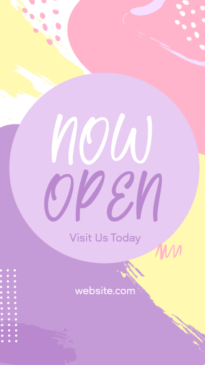 Pastel Memphis Now Open Instagram story Image Preview
