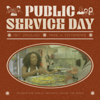 Retro Minimalist Public Service Day Linkedin Post Image Preview