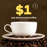$1 Brewed Coffee Instagram Post Image Preview
