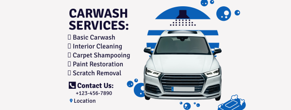 New Carwash Company Facebook Cover Design Image Preview