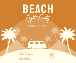 Beach Night Party Facebook post