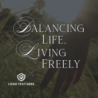 Balanced Life Motivation Instagram Post Design