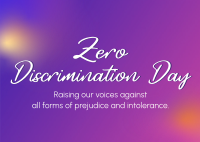 Zero Discrimination Day Postcard Design