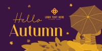 Hello Autumn Greetings Twitter Post Design