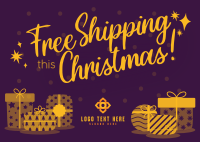 Modern Christmas Free Shipping Postcard Image Preview