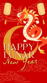 Lunar New Year Dragon Facebook Story Design
