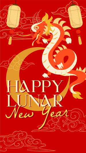 Lunar New Year Dragon Facebook story Image Preview