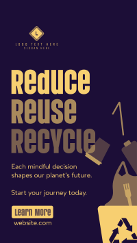Reduce Reuse Recycle Waste Management Instagram Reel Design