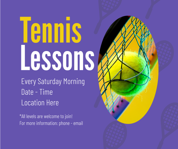 Tennis Lesson Facebook Post Design Image Preview