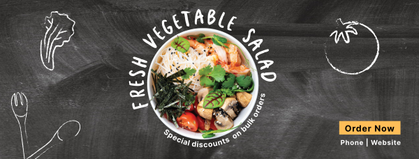 Salad Chalkboard Facebook Cover Design Image Preview