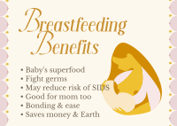 Breastfeeding Benefits Postcard Image Preview