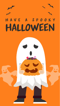 Trick or Treat Ghost Facebook Story Design
