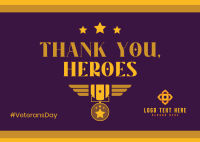 Thank You Heroes Postcard Design