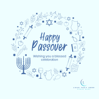 Happy Passover Wreath Instagram Post Design