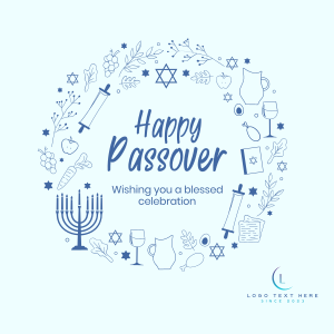 Happy Passover Wreath Instagram post Image Preview