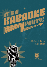 Sparkly Karaoke Party Flyer Design