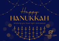 Festive Hanukkah Lights Postcard Image Preview