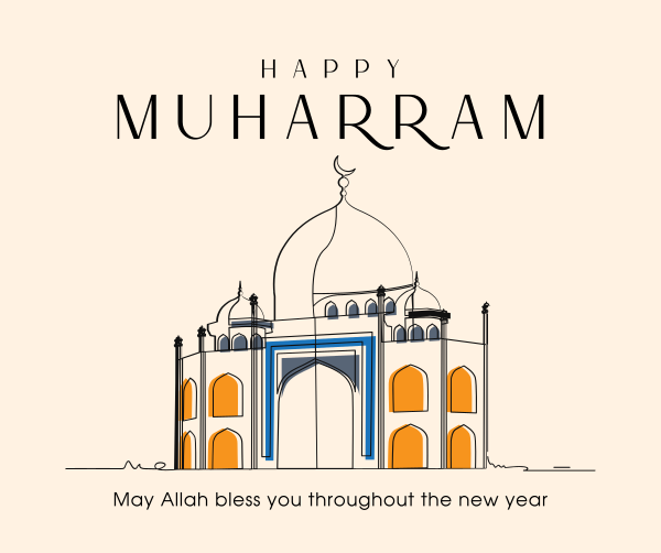 Minimalist Muharram Facebook Post Design Image Preview