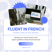 Private French Tutor Instagram Post Design