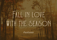 Minimalist Autumn Season Quotes Postcard Design