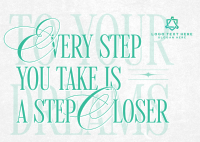 Take a Step Motivational Quote Postcard Design