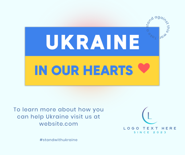 Ukraine In Our Hearts Facebook Post Design Image Preview