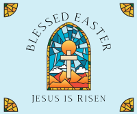 Easter Stained Glass Facebook Post Design