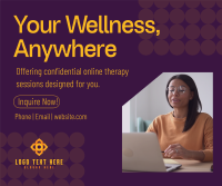 Wellness Online Therapy Facebook Post Design