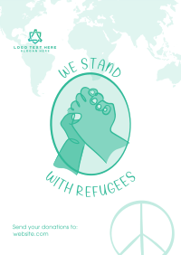World Refugee Hand Lineart Poster Design