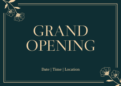 Grand Opening Elegant Floral Postcard Image Preview