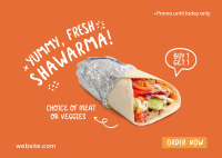 Yummy Shawarma Postcard Image Preview