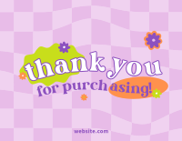 Groovy Retro Thank You Card Image Preview