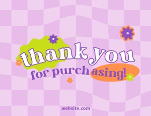 Groovy Retro Thank You Card Image Preview