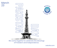 Pakistan Day Tower Facebook Post Design