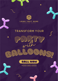 Quirky Party Balloons Flyer Design