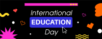 Playful Cute Education Day Facebook Cover Image Preview