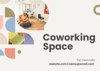 Coworking Space Shapes Postcard Design