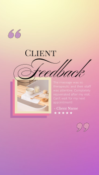 Spa Client Feedback Facebook story Image Preview