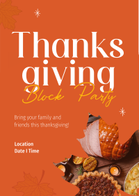 Thanksgiving Block Party Flyer Design