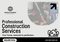 Professional Home Repair Postcard Image Preview