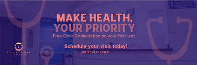 Clinic Medical Consultation Twitter header (cover) Image Preview
