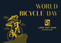 Lets Ride this World Bicycle Day Postcard Design
