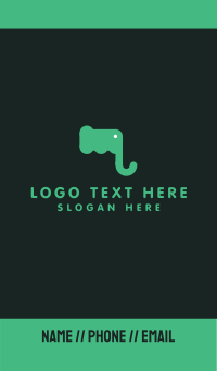 Green Elephant Letter M Business Card Design