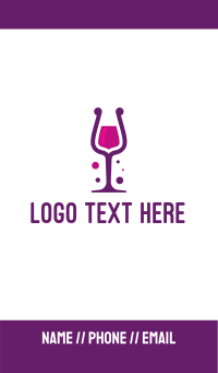 Purple Wine Glass Business Card Design