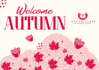 Autumn Season Greeting Postcard Design
