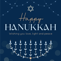 Festive Hanukkah Lights Instagram Post Design