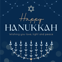 Festive Hanukkah Lights Instagram post Image Preview