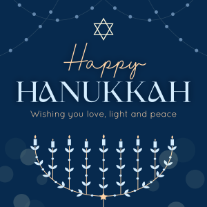 Festive Hanukkah Lights Instagram post Image Preview