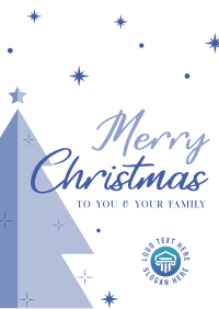 Christmas Tree Greeting Flyer Design