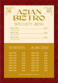 Luxury Asian Restaurant Menu Preview